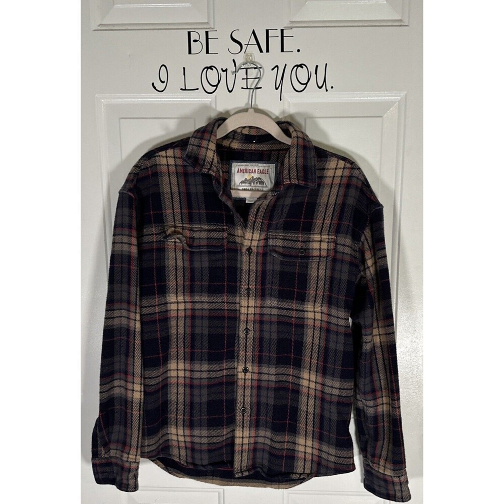 Vintage American Eagle Shirt Mens S Rockabilly Plaid Flannel Country‎ Western